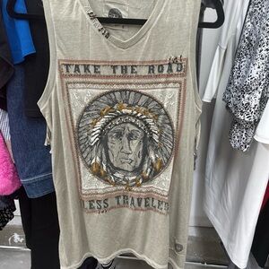 Double D Ranch Olive Green Top